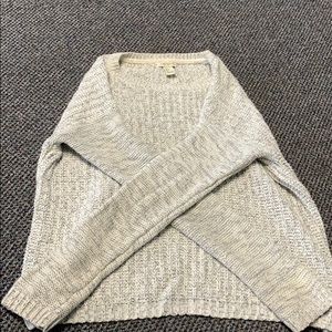 A winter long sleeve grey and cream white sweater